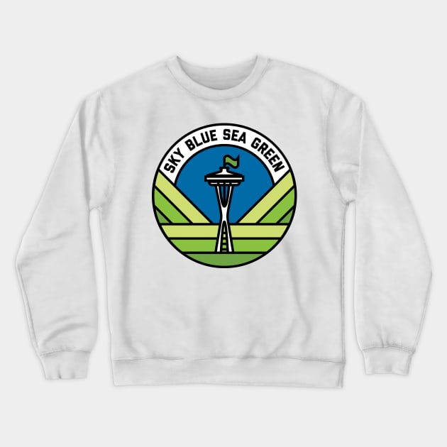 Sky Blue Sea Green Crewneck Sweatshirt by ChrisSequeira